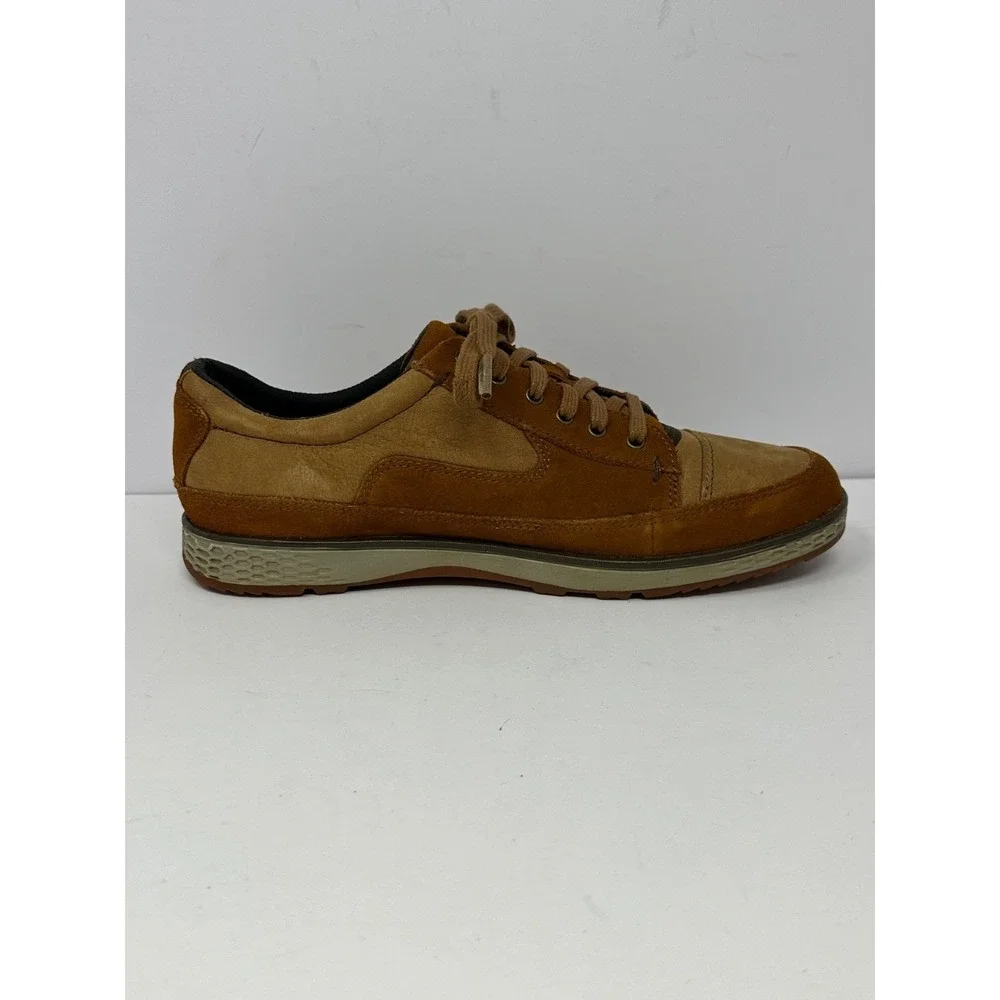 Cushe Mellow Sonny Mens Sz 8 Leather Lace Up Sneakers Shoes Brown Tan P7